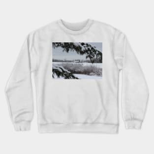 Winter Barn in the Distance Crewneck Sweatshirt